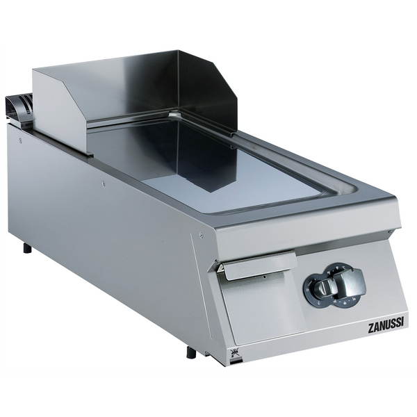 Zanussi 392053 EVO900 Gas 400mm Smooth Polished Chrome Sloped Plate Fry Top