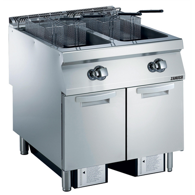 Zanussi 392332 EVO900 Gas 800mm Twin Well 2 x 23L Dual Basket Freestanding V-Shaped Deep Fryer