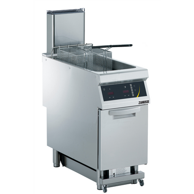 Zanussi 392340 EVO900 Electric 400mm Single Well 23L Freestanding V-Shaped Deep Fryer with Elec Control & Pump