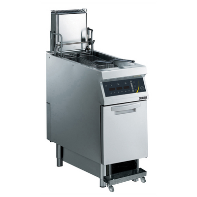 Zanussi 392345 EVO900 Electric 400mm Single Well 23L Freestanding V-Shaped Fryer with Control, Pump, Lift & Auto Cook