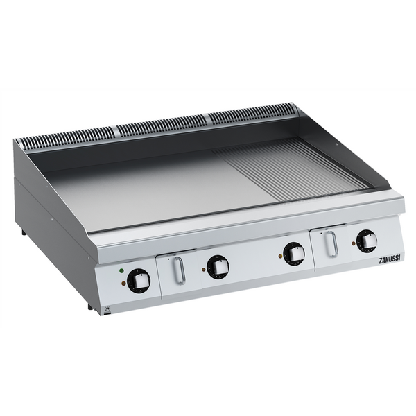 Zanussi 392405 EVO900 Electric 1200mm 2/3 Smooth 1/3 Ribbed Chromium Plate Fry Top -HP