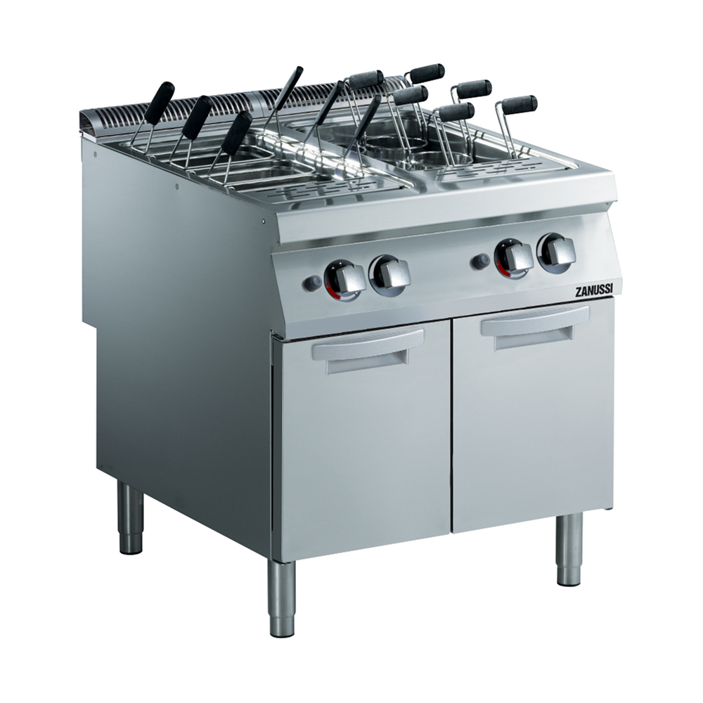 Zanussi 392411 EVO900 Gas 800mm Twin Well 2 x 40L Freestanding Pasta Cooker