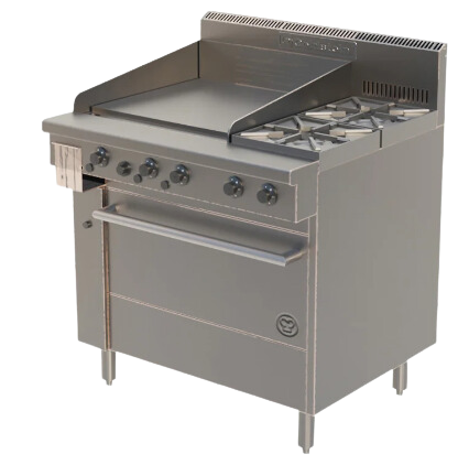 Goldstein PF24G228FF-X 2 Burner & Griddle with Fan Forced Gas Static Oven