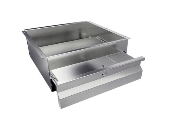 3monkeez SS CDRAWER-L Compact Height Stainless Steel Drawer - With Lock