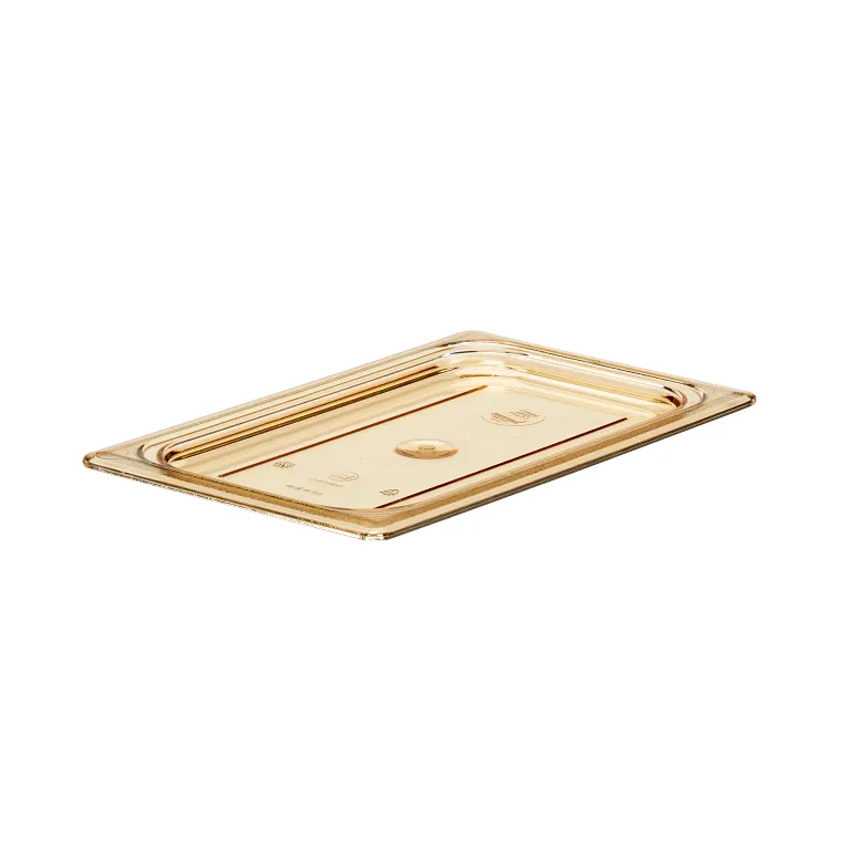 Cambro 40HPC150 I GN 1/4 High Heat H-Pan Lids I Flat Cover I Amber I Case of 6
