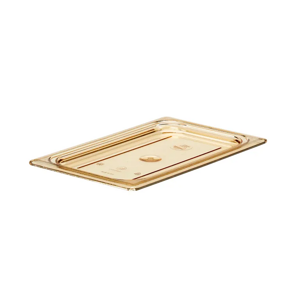 Cambro 40HPC150 I GN 1/4 High Heat H-Pan Lids I Flat Cover I Amber I Case of 6