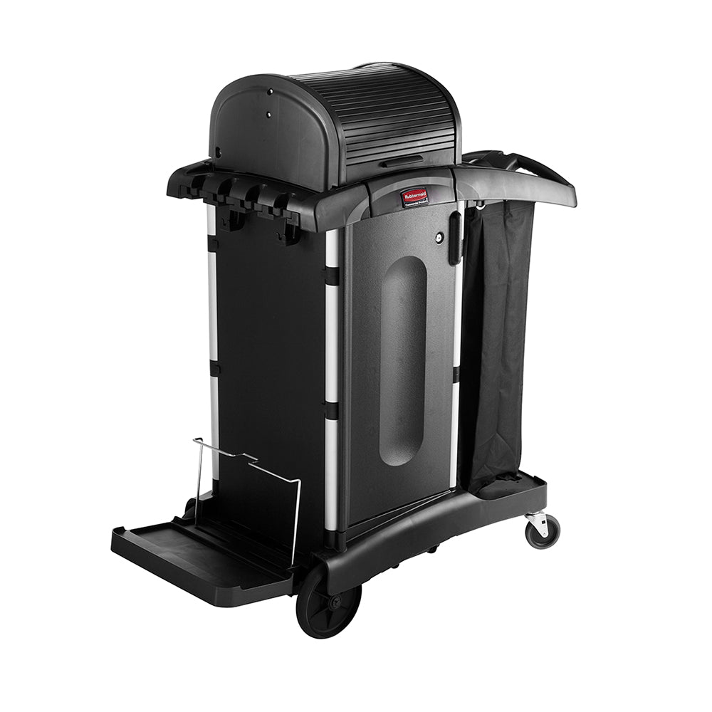 High Security Executive Janitorial Cart Black Rubbermaid