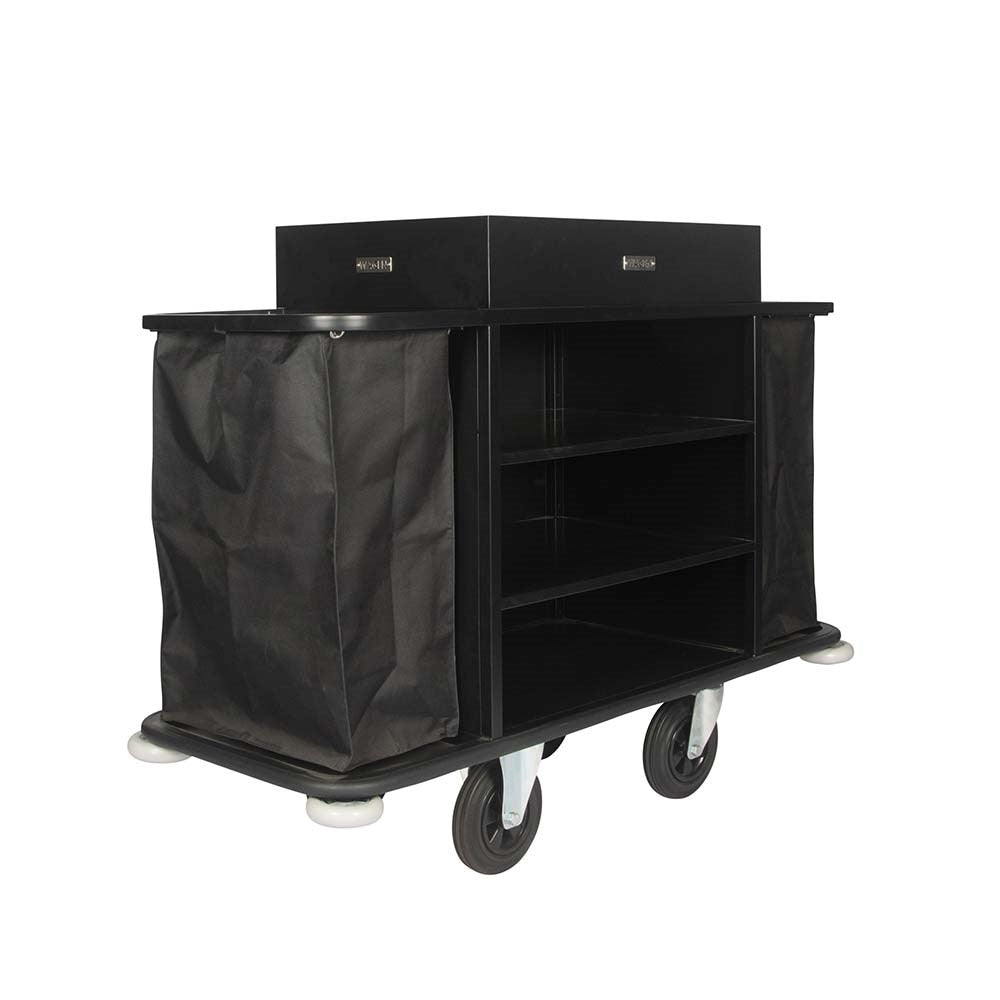 Housekeeper Service Trolley Black 1460mm Wagen