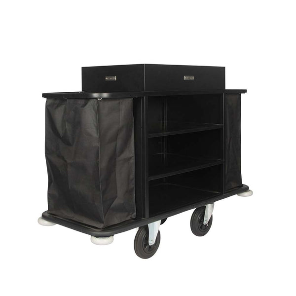 Housekeeper Service Trolley Black 1460mm Wagen