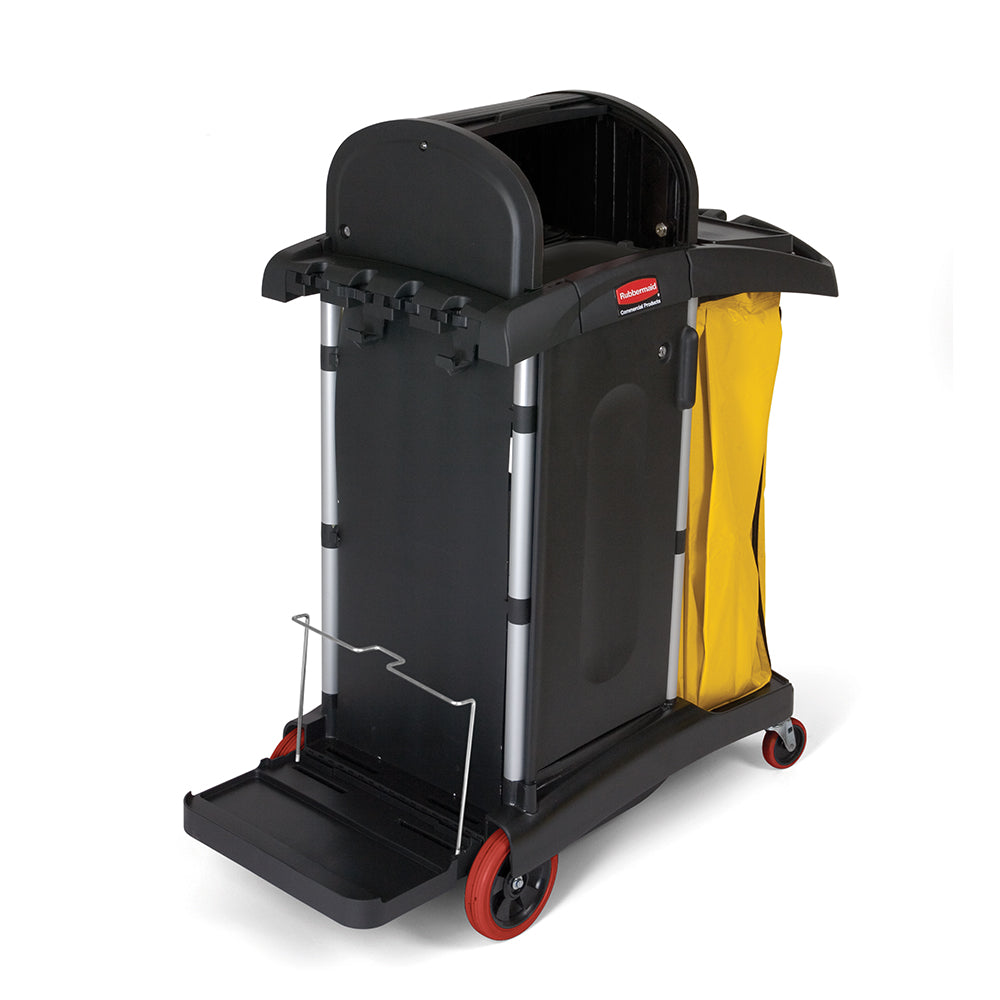 High Security Executive Housekeeping Cart Locking Cabinet Black Rubbermaid