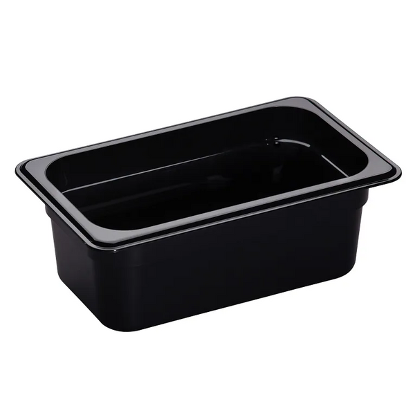 Cambro 44CW110 I Camwear GN 1/4 Food pan 100 mm Deep I 2.5L I Black I Case of 6