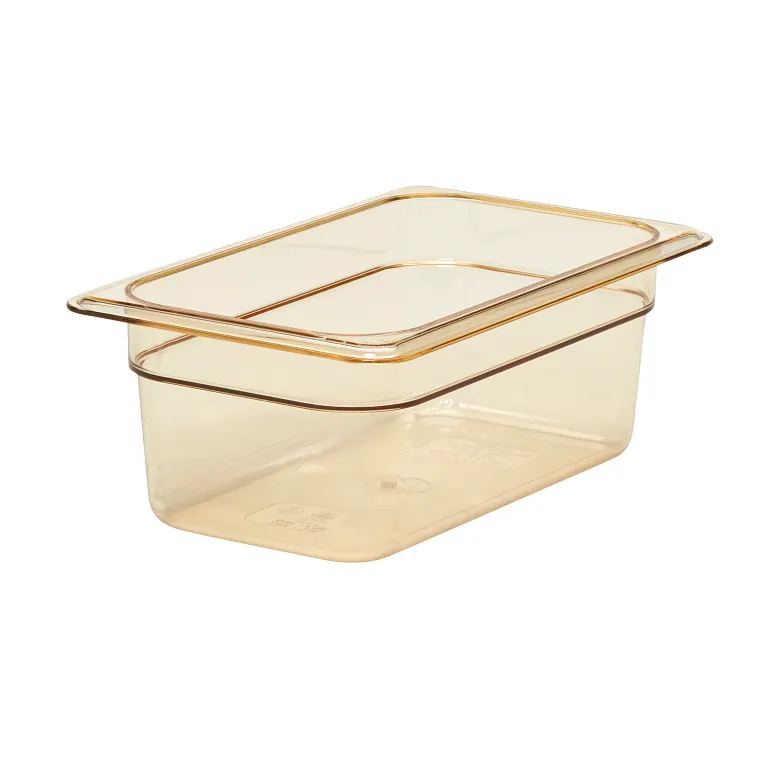 Cambro 44HP150 I GN 1/4 H-Pan High Heat Food Pans 100 mm Deep I 2.5L I Amber I Case of 6