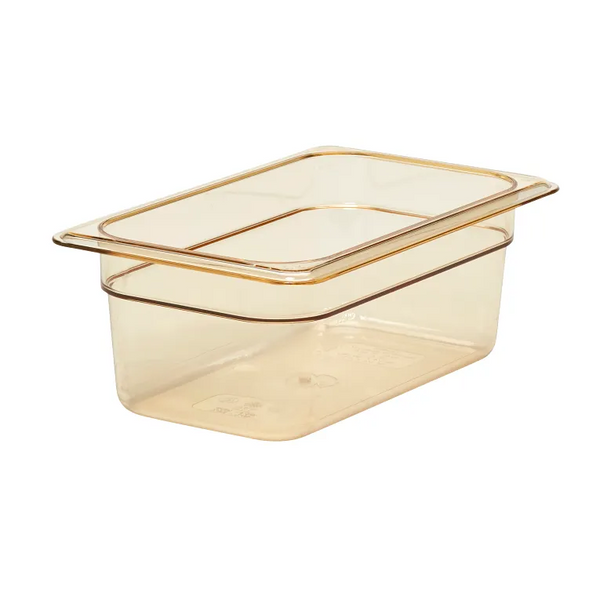 Cambro 44HP150 I GN 1/4 H-Pan High Heat Food Pans 100 mm Deep I 2.5L I Amber I Case of 6