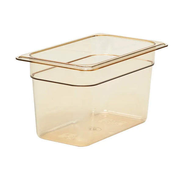 Cambro 46HP150 I GN 1/4 H-Pan High Heat Food Pans 150 mm Deep I 3.7L I Amber I Case of 6
