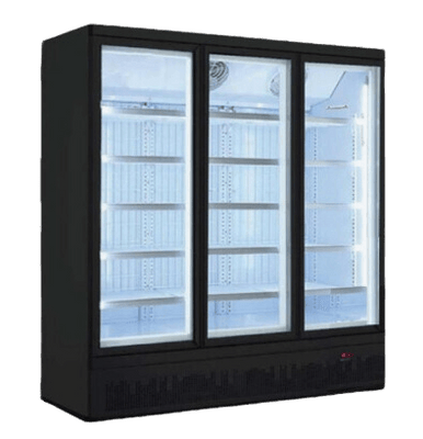 Temperate Thermaster LG-1500BGBMF I Triple Sliding Glass Door I Supermarket Freezer I Upright Freezer I Large Black