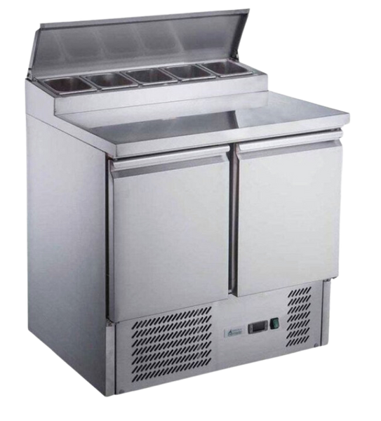 F.E.D XGNS900D I 2 Door Salad Prep Fridge I Salad Prep Fridge I Commercial Salad Bar Fridge