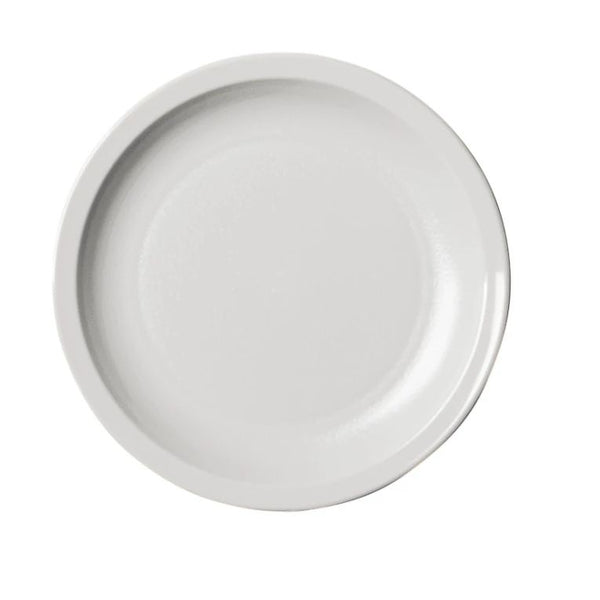 Cambro 55CWNR148 I Camwear Dinnerware Plates I Narrow Rim I 140 mm I White I Case of 48