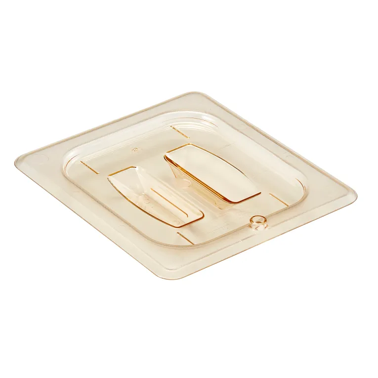 Cambro 60HPCH150 I GN 1/6 High Heat H-Pan Lids I Cover w/ Handle I Amber I Case of 6