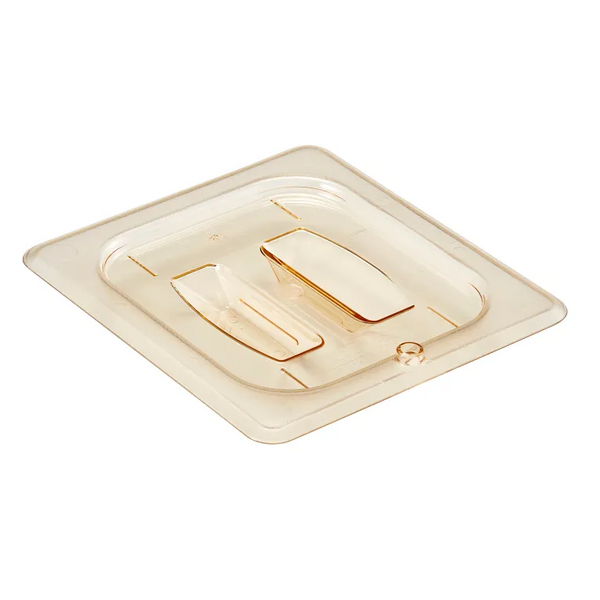 Cambro 60HPCH150 I GN 1/6 High Heat H-Pan Lids I Cover w/ Handle I Amber I Case of 6
