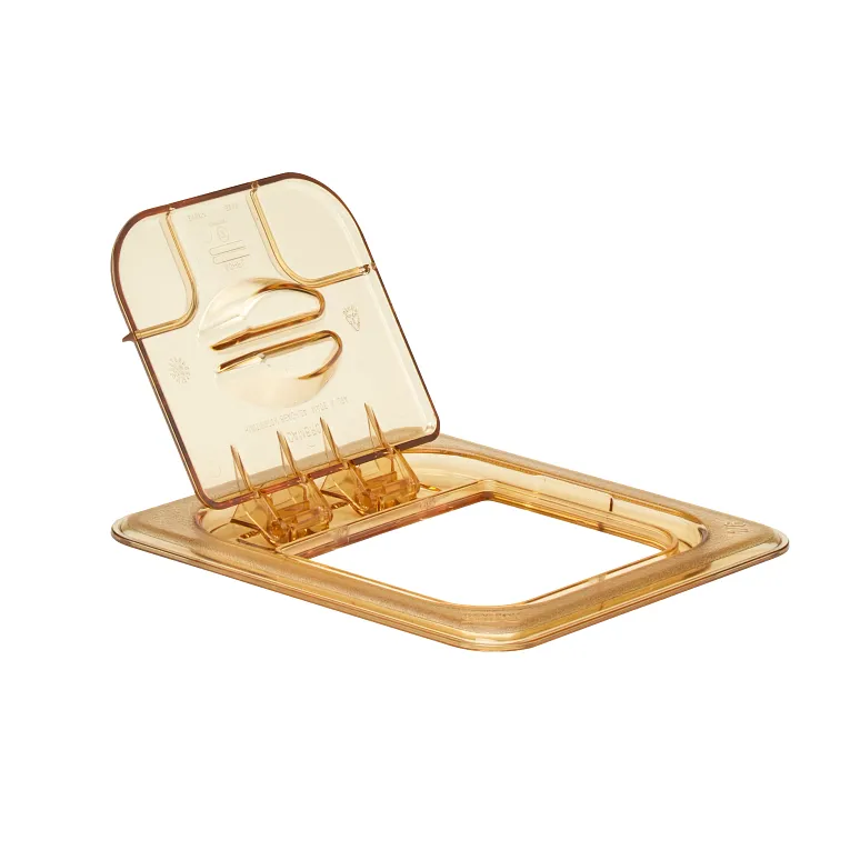 Cambro 60HPL150 I GN 1/6 High Heat H-Pan FlipLids I Amber I Case of 6