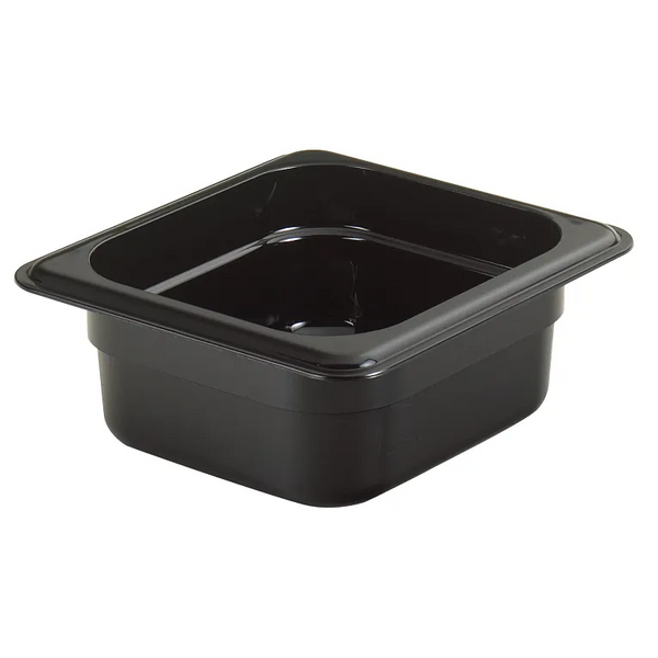 Cambro 62HP110 I GN 1/6 H-Pan High Heat Food Pans 65 mm Deep I 1L I Black I Case of 6