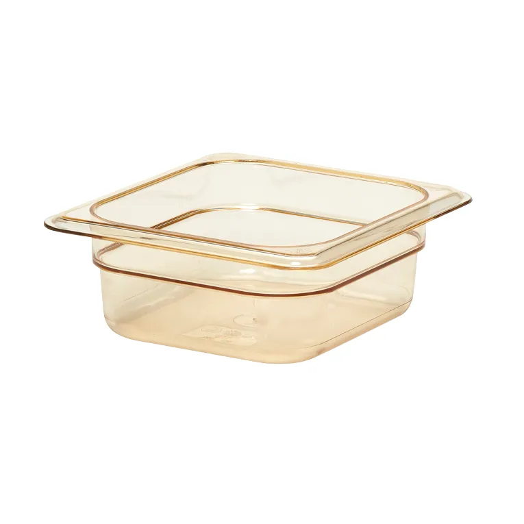 Cambro 62HP150 I GN 1/6 H-Pan High Heat Food Pans 65 mm Deep I 1L I Amber I Case of 6