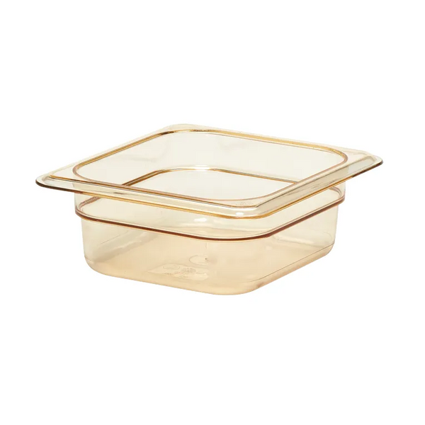 Cambro 62HP150 I GN 1/6 H-Pan High Heat Food Pans 65 mm Deep I 1L I Amber I Case of 6
