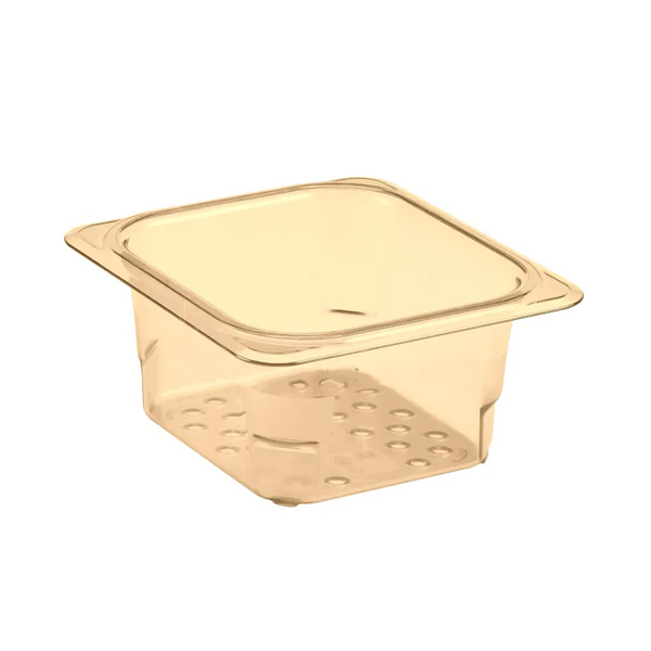 Cambro 63CLRHP150 I GN 1/6 H-Pan High Heat Colander Food Pans 76 mm Deep I Amber I Case of 6