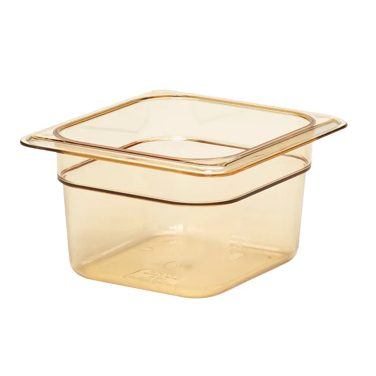 Cambro 64HP150 I GN 1/6 H-Pan High Heat Food Pans 100 mm Deep I 1.5L I Amber I Case of 6