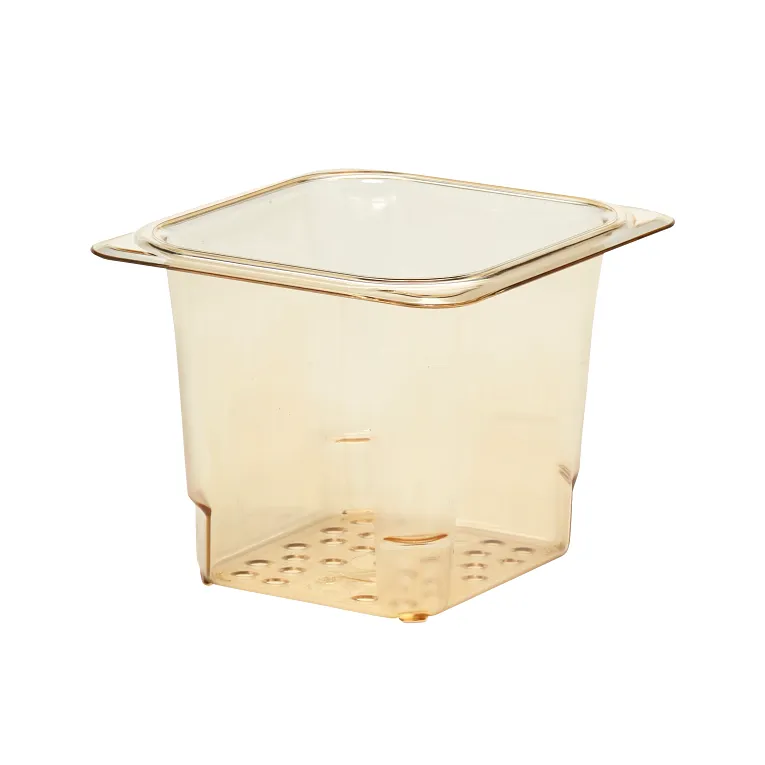 Cambro 65CLRHP150 I GN 1/6 H-Pan High Heat Colander Food Pans 127 mm Deep I Amber I Case of 6