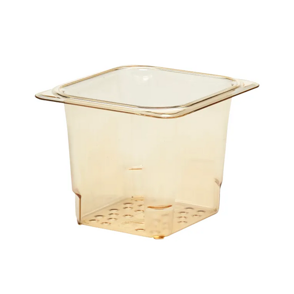 Cambro 65CLRHP150 I GN 1/6 H-Pan High Heat Colander Food Pans 127 mm Deep I Amber I Case of 6