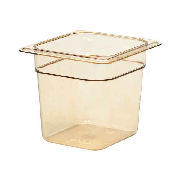 Cambro 66HP150 I GN 1/6 H-Pan High Heat Food Pans 150 mm Deep I 2.2L I Amber I Case of 6