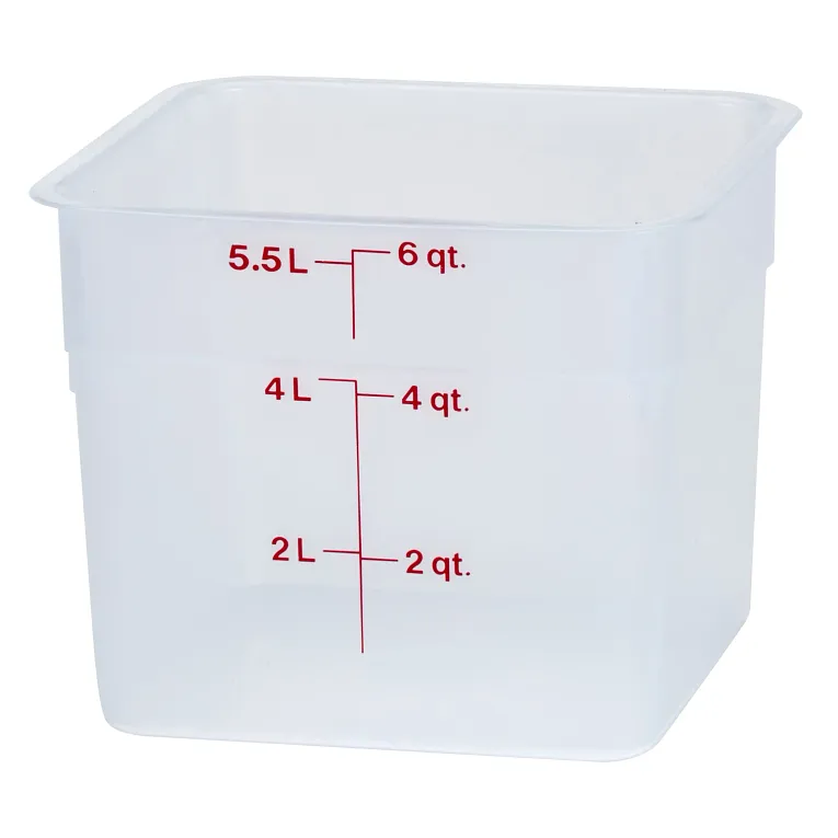 Cambro 6SFSPP I Camwear Translucent Polypropylene Containers - 5.7 L I Case of 6