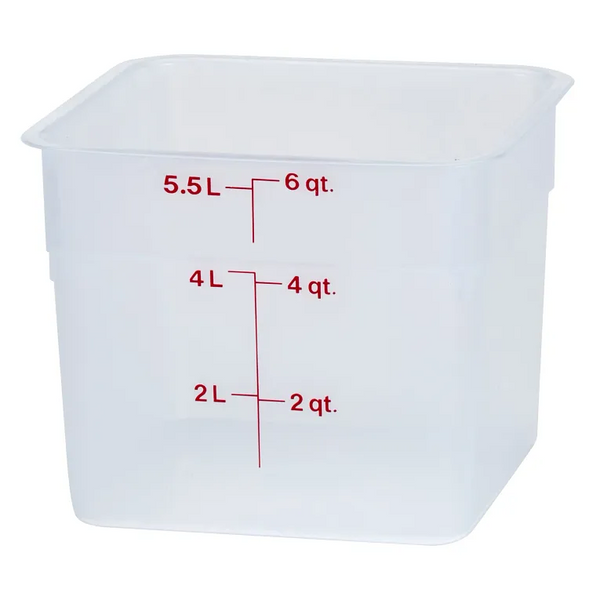 Cambro 6SFSPP I Camwear Translucent Polypropylene Containers - 5.7 L I Case of 6