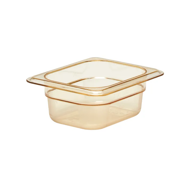 Cambro 82HP150 I GN 1/8 H-Pan High Heat Food Pans 65 mm Deep I 0.66L I Amber I Case of 6