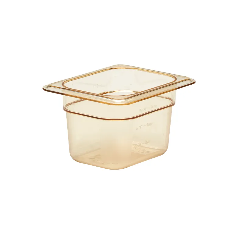Cambro 84HP150 I GN 1/8 H-Pan High Heat Food Pans 100 mm Deep I 1L I Amber I Case of 6