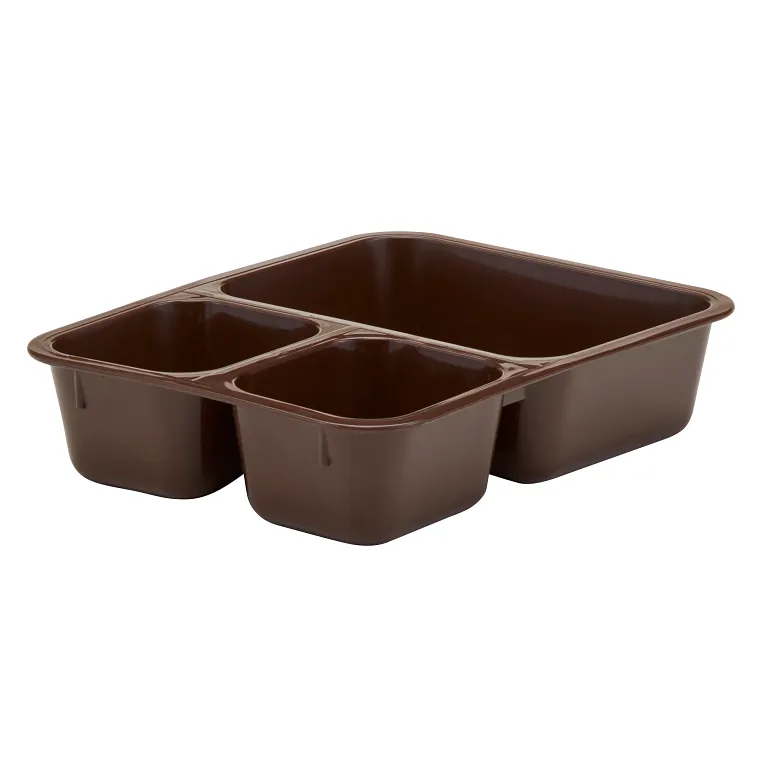 Cambro 853FCP167 I Co-Polymer Insert Tray I 3 Compartments I Brown I Case of 24