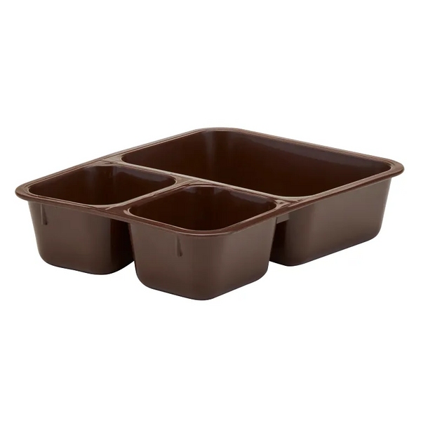 Cambro 853FCP167 I Co-Polymer Insert Tray I 3 Compartments I Brown I Case of 24