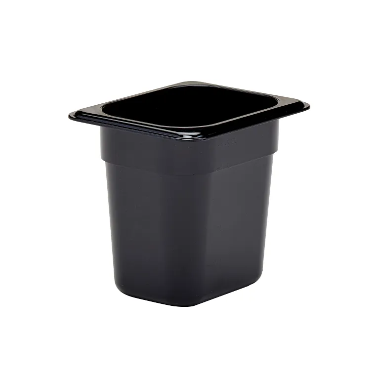 Cambro 86HP110 I GN 1/8 H-Pan High Heat Food Pans 150 mm Deep I 1.46L I Black I Case of 6