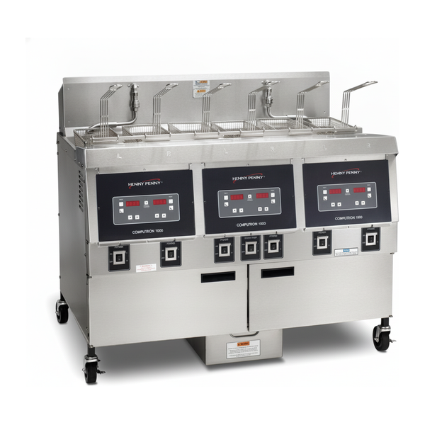 Henny Penny OEA323 8000 | Triple Well Electric Open Fryer with Computron 8000 Controls | Auto Lift