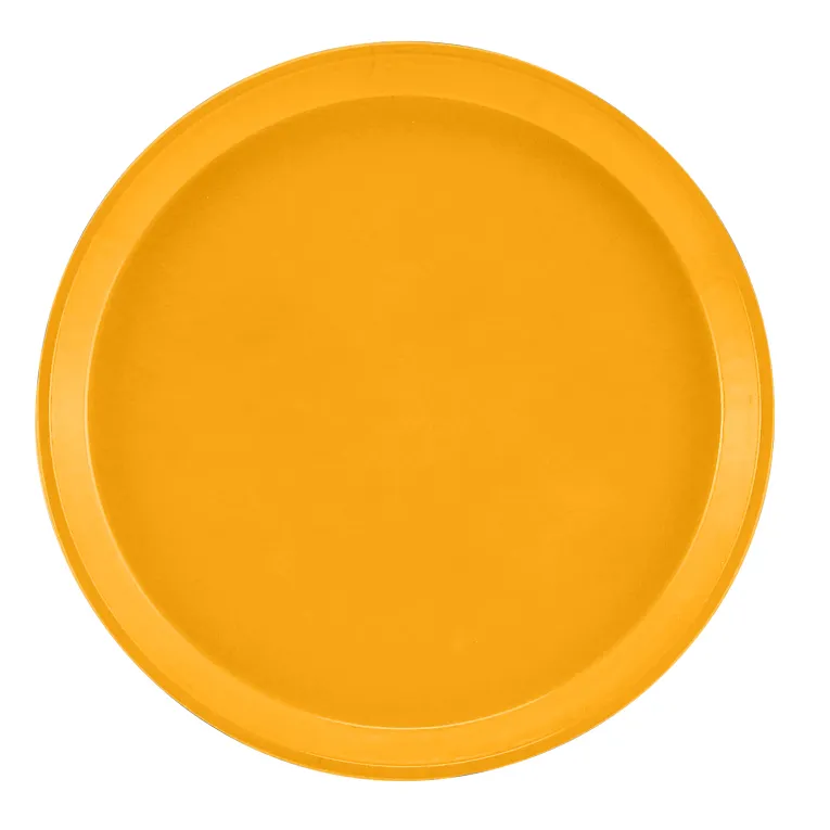 Cambro 900504 I Camtray Round Tray I 9" (230 mm) I Mustard I Case of 12