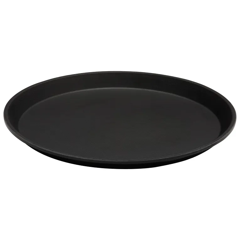 Cambro 900CT110 I Camtread Round Trays I 9" (23 cm) I Black I Case of 12