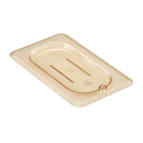 Cambro 90HPC150 I GN 1/9 High Heat H-Pan Lids I Flat Cover I Amber I Case of 6