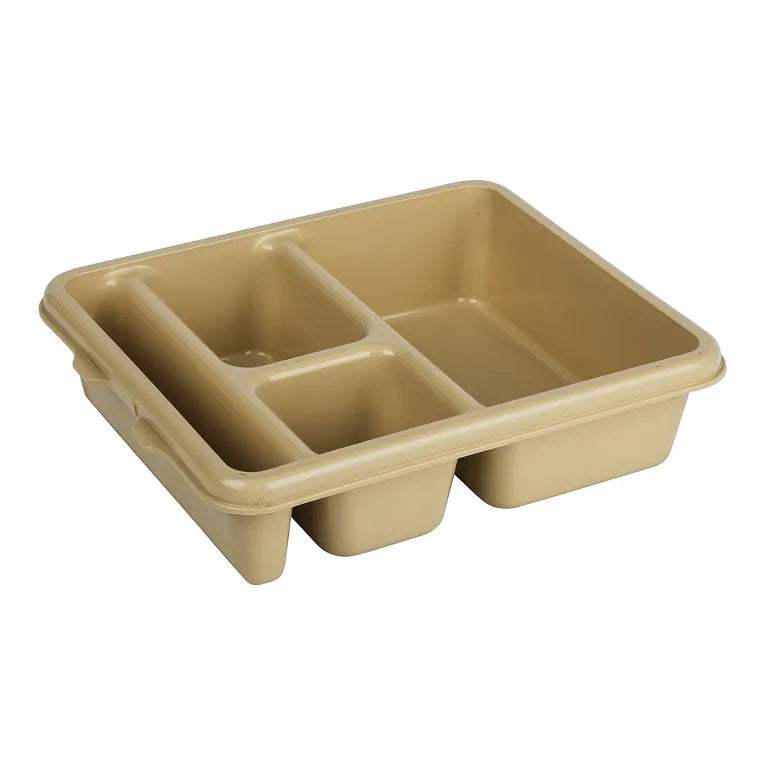 Cambro 9114CP161 I Co-Polymer Meal Delivery Trays I 4 Compartments I Tan I Case of 24