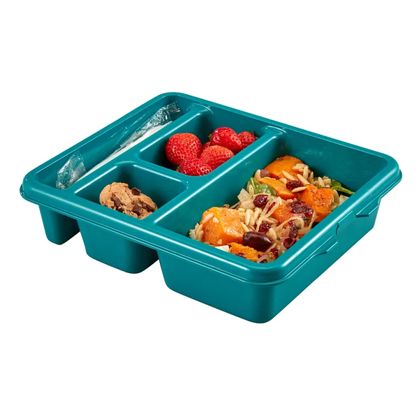 Cambro 9114CP414 I Co-Polymer Meal Delivery Trays I 4 Compartments I Teal I Case of 24