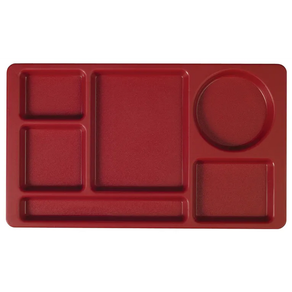 Cambro 915CP416 I Co-Polymer 2 X 2 Compartment Trays I 22.2 x 38 cm I Cranberry I Case of 24