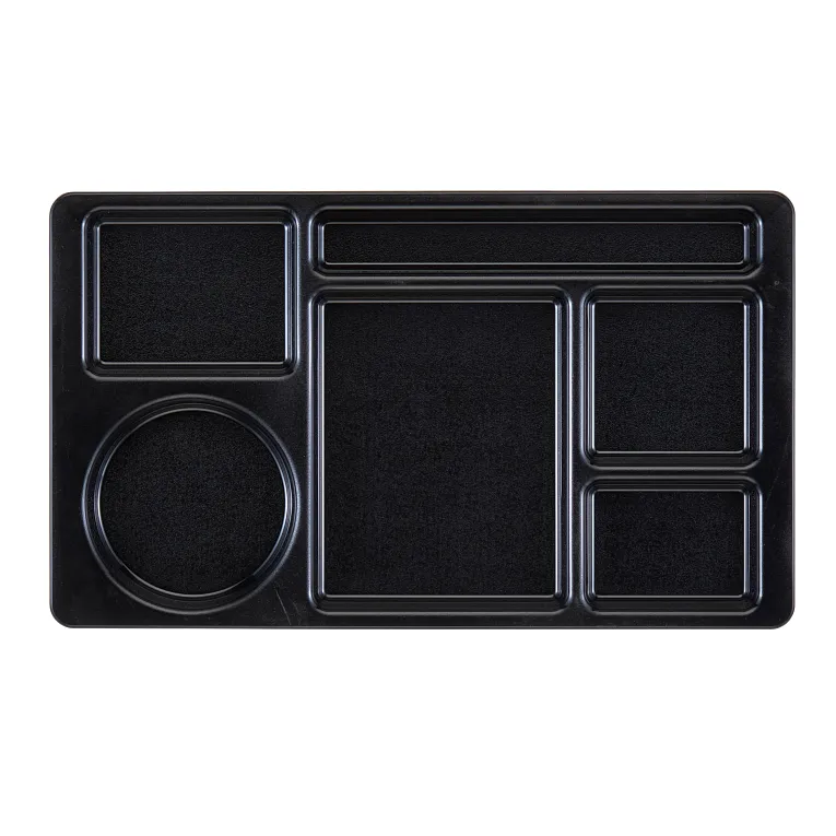 Cambro 915CW110 I Camwear 2 X 2 Compartment Trays I 22.2 x 38 cm I Black I Case of 24