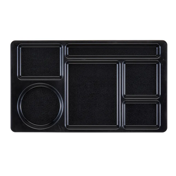 Cambro 915CW110 I Camwear 2 X 2 Compartment Trays I 22.2 x 38 cm I Black I Case of 24