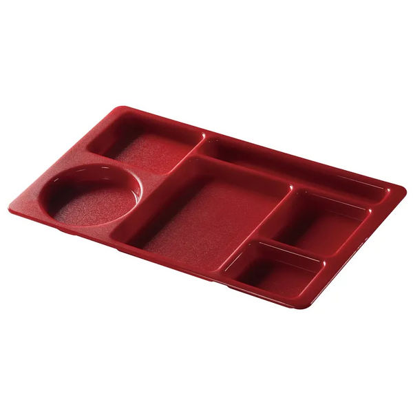 Cambro 915CW416 I Camwear 2 X 2 Compartment Trays I 22.2 x 38 cm I Cranberry I Case of 24