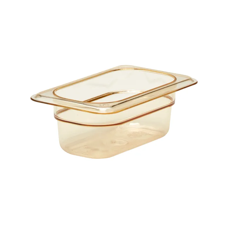Cambro 92HP150 I GN 1/9 H-Pan High Heat Food Pans 65 mm Deep I 0.57L I Amber I Case of 6